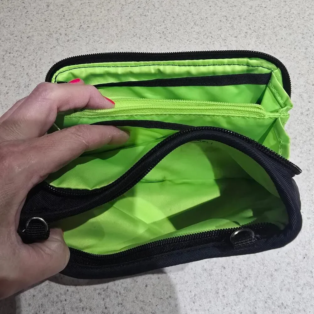 REI CO-OP black zippered pouch wallet with multiple cardholder and coin pouch